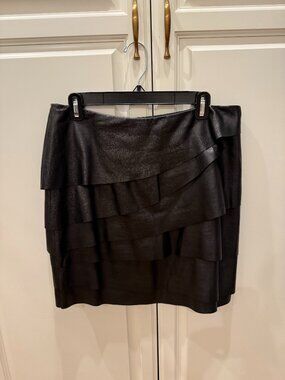 Ralph Lauren Black Leather Mini-skirt